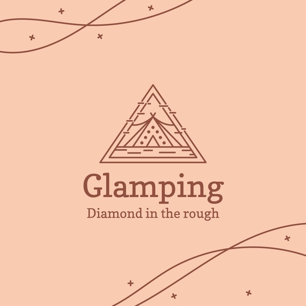 Logotipo de glamping dibujado a mano