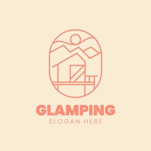 Vector gratuito logotipo de glamping de diseño plano