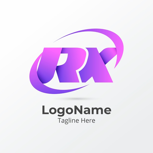 Logotipo de gradiente rx o xr