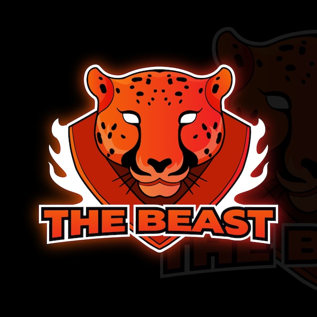 Logotipo de guepardo esport dibujado a mano