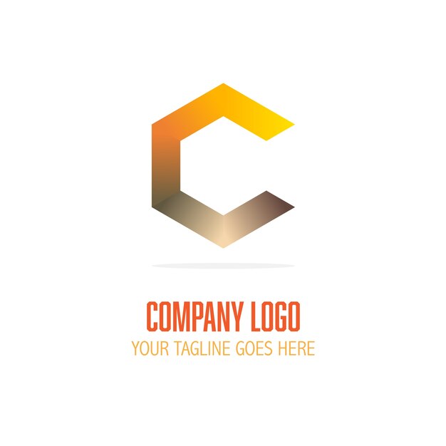 Logotipo con un hexágono brillante