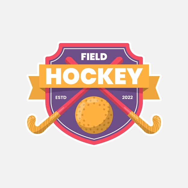 Vector gratuito logotipo de hockey de diseño plano