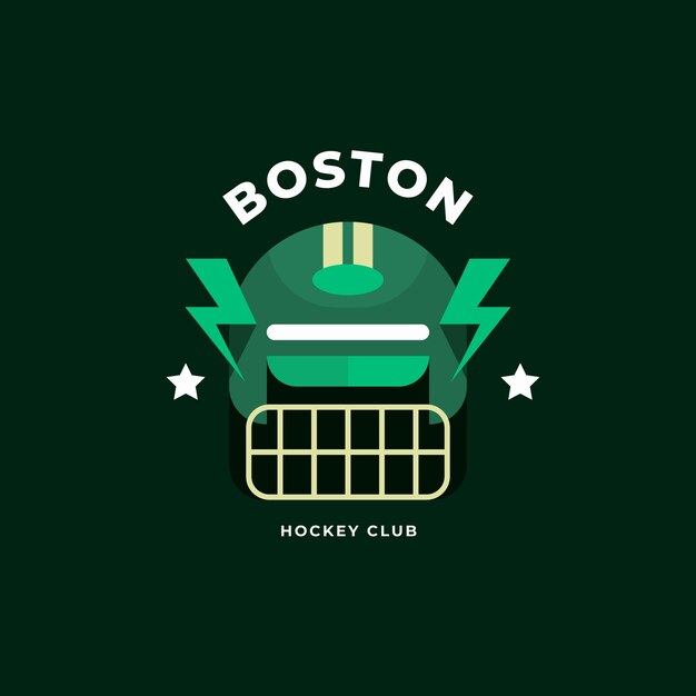 Logotipo de hockey sobre césped de diseño plano