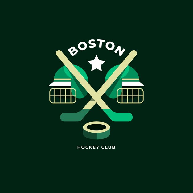 Logotipo de hockey sobre césped de diseño plano