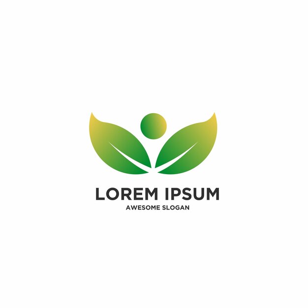Logotipo de hoja coloridas ilustraciones degradadas