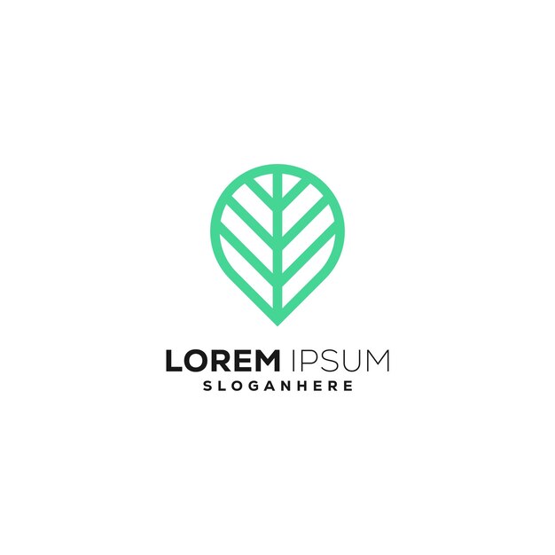 El logotipo de la hoja verde del vector