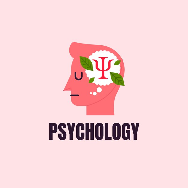 El logotipo del icono de psicología dibujado a mano
