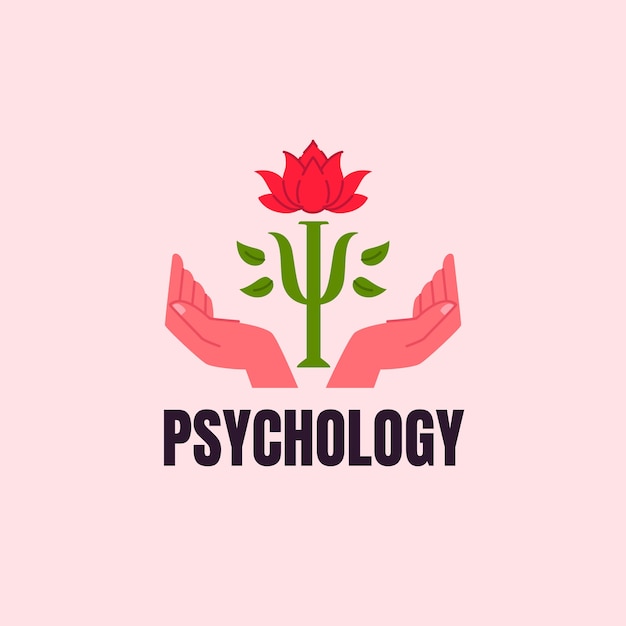 Logotipo del icono de psicología dibujado a mano