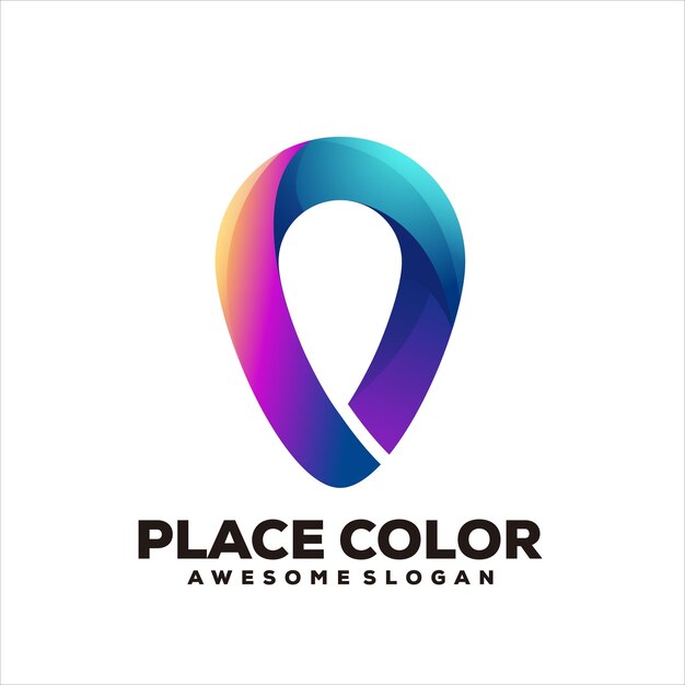 Logotipo de ilustración colorida de gradiente de energía de hoja verde