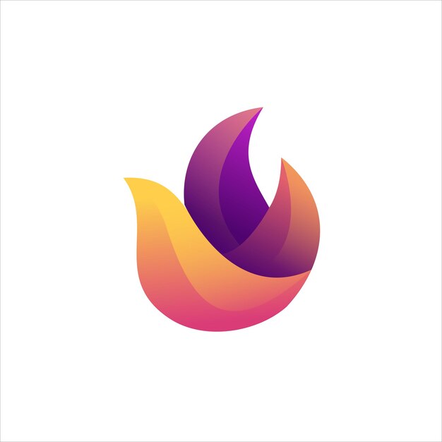 Logotipo de ilustración de diseño degradado colorido fuego