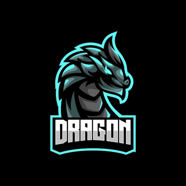 Vector gratuito logotipo de ilustración de esport de mascota de dragón