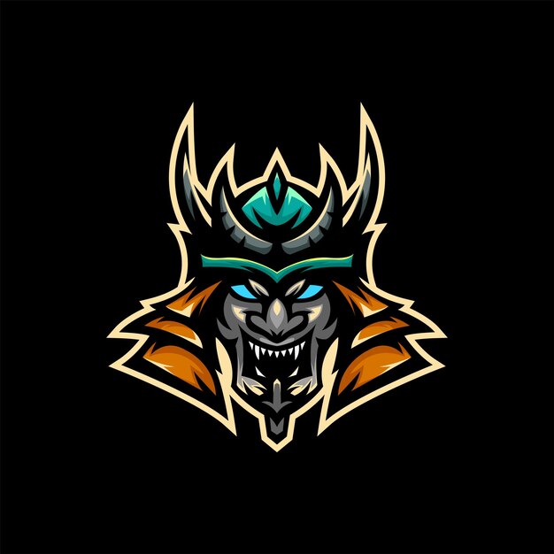 Logotipo de ilustración de mascota Samurai