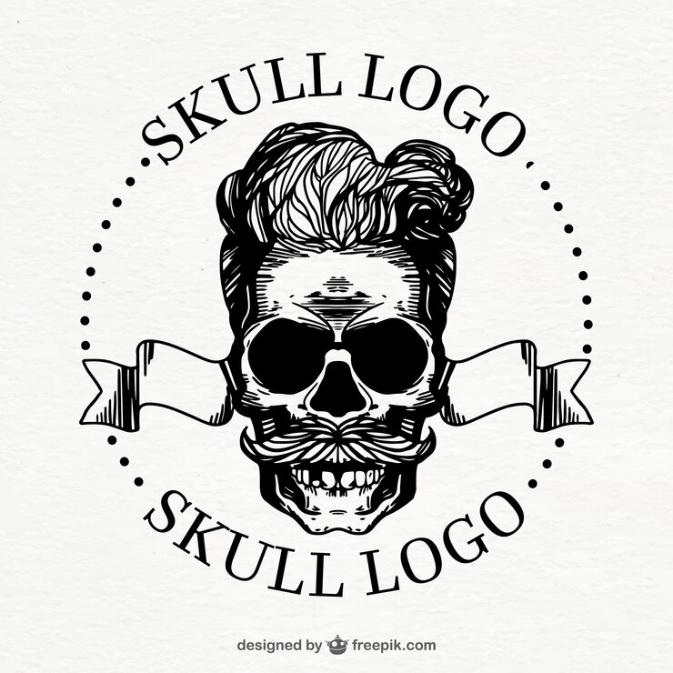 Vector gratuito logotipo impresionante de calavera