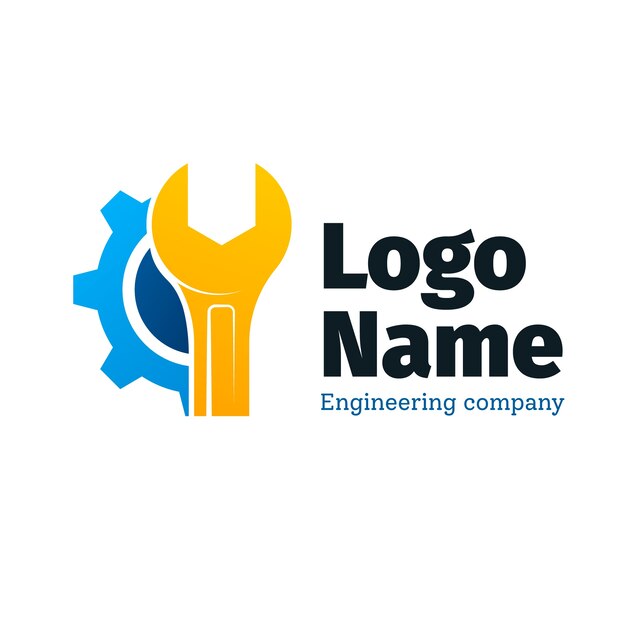 Logotipo de ingeniería mecánica degradado