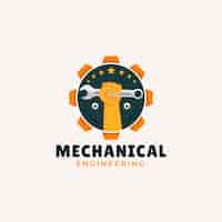 Vector gratuito logotipo de ingeniería mecánica dibujado a mano