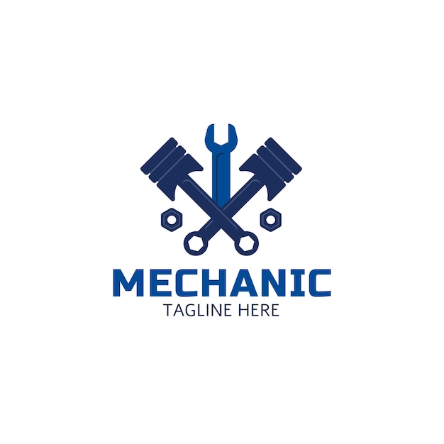 Logotipo de ingeniería mecánica de diseño plano