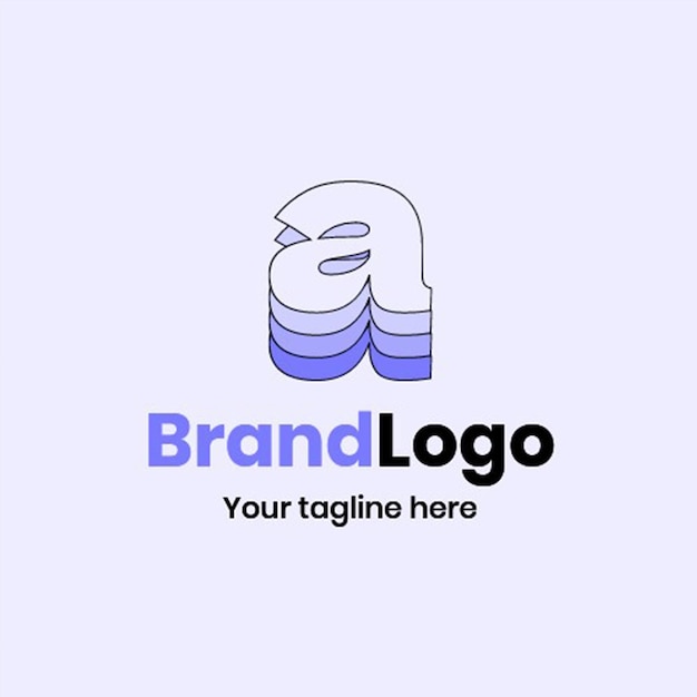 Logotipo inicial a moderno dibujado a mano