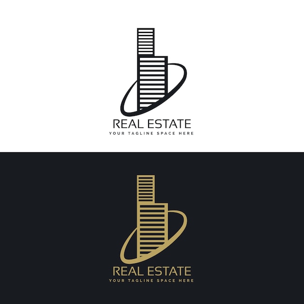 Logotipo de inmobiliaria con rascacielos