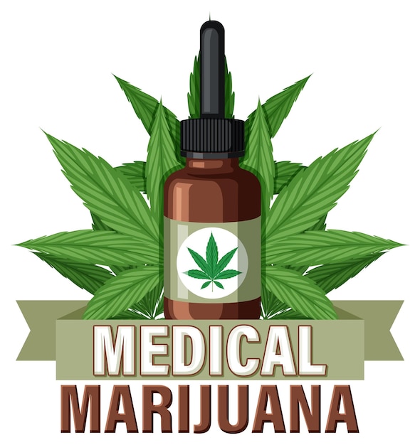 Vector gratuito logotipo de la insignia de cannabis medicinal