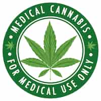 Vector gratuito logotipo de la insignia de cannabis medicinal