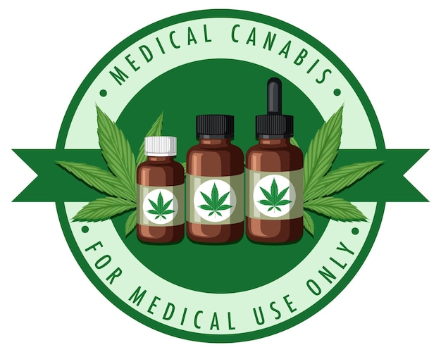 Vector gratuito logotipo de la insignia de cannabis medicinal