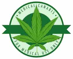 Vector gratuito logotipo de la insignia de cannabis medicinal