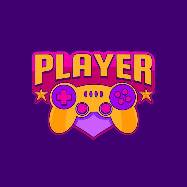 Logotipo de juegos de diseño plano