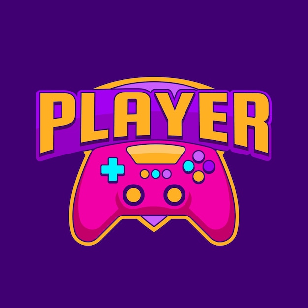 Logotipo de juegos de diseño plano