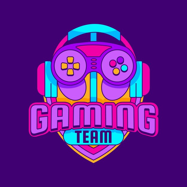 Logotipo de juegos de diseño plano