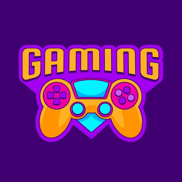 Logotipo de juegos de diseño plano