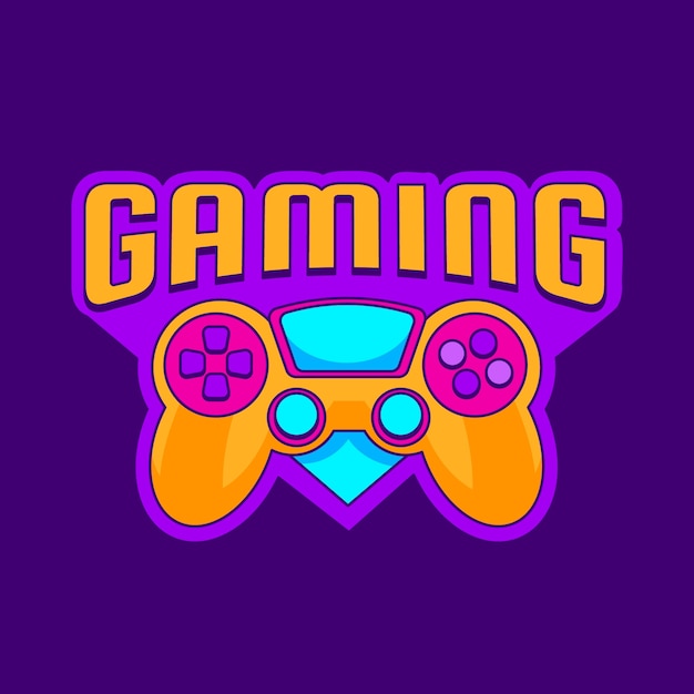 Logotipo de juegos de diseño plano