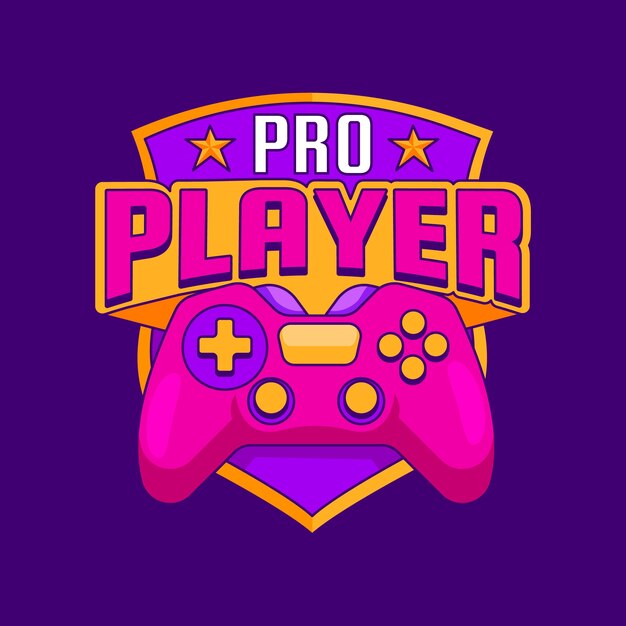 Logotipo de juegos de diseño plano