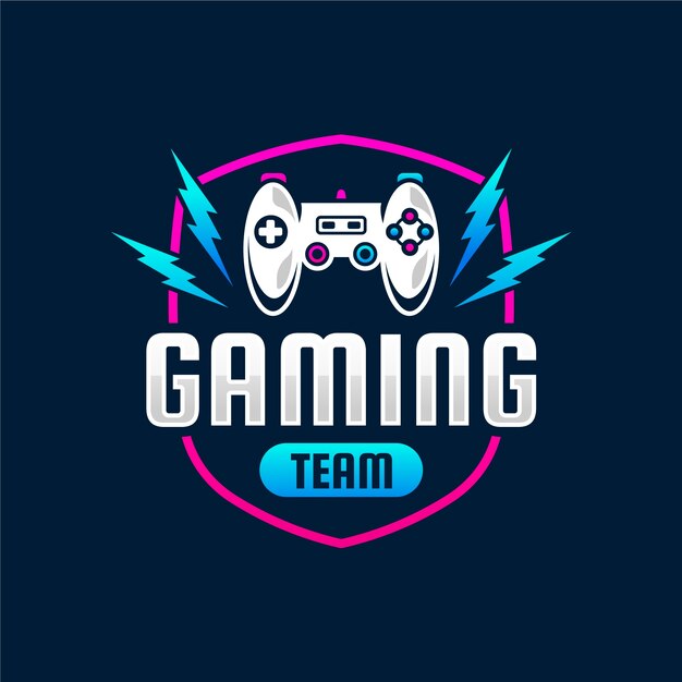 Logotipo de juegos de diseño plano