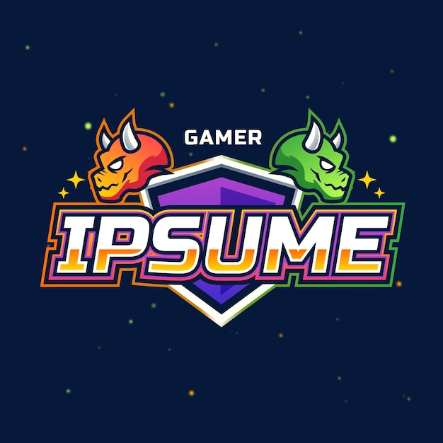 Logotipo de juegos de diseño plano