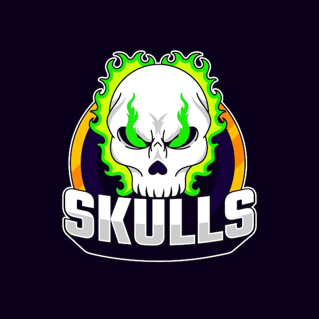 Logotipo de juegos de diseño plano