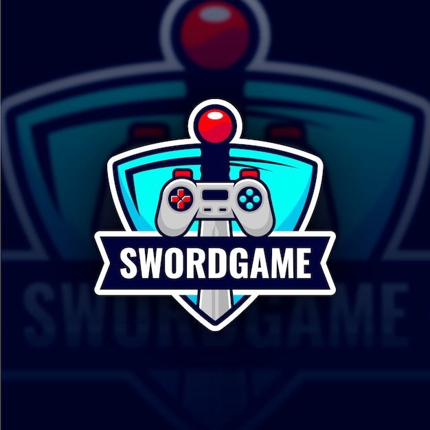 Logotipo de juegos de diseño plano