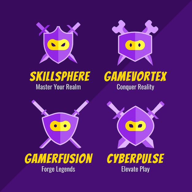 Logotipo de juegos de diseño plano