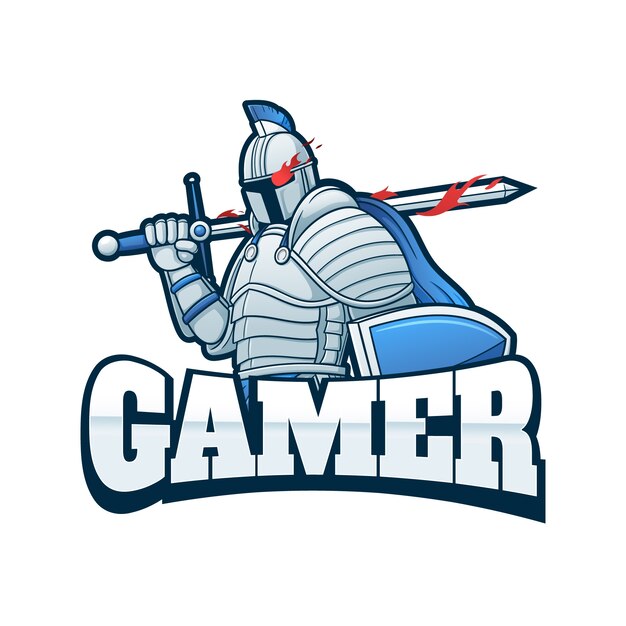 Logotipo de juegos de diseño plano