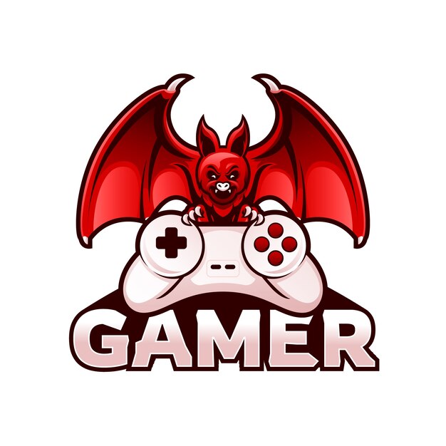 Logotipo de juegos de diseño plano