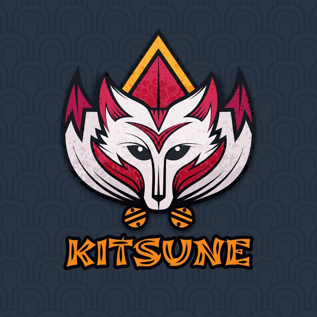 Logotipo de kitsune dibujado a mano