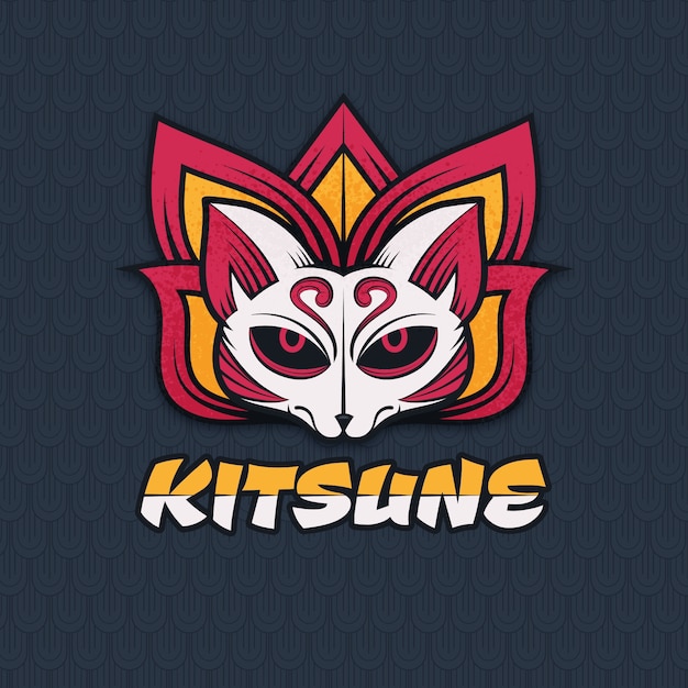 Logotipo de kitsune dibujado a mano