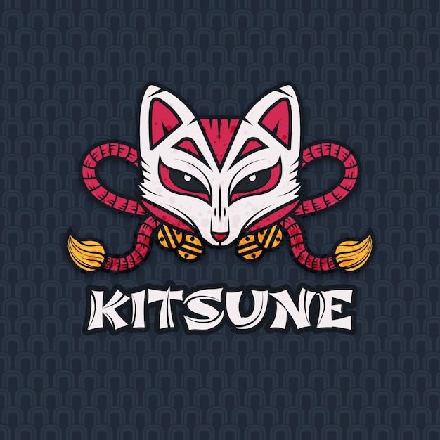 Logotipo de kitsune dibujado a mano