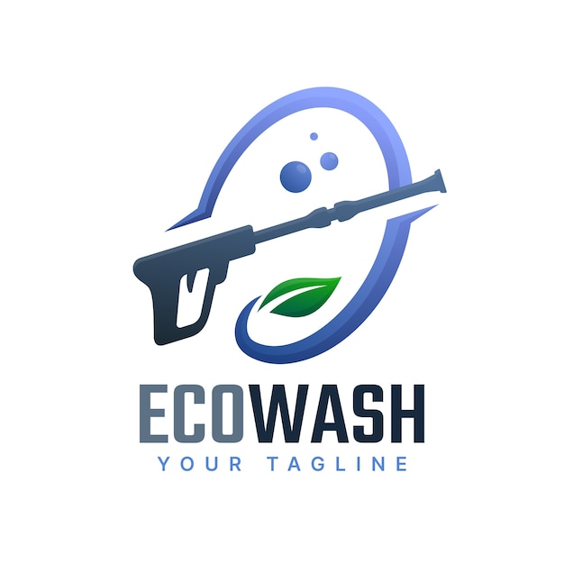 Logotipo de lavado a presión creativo vector gratuito