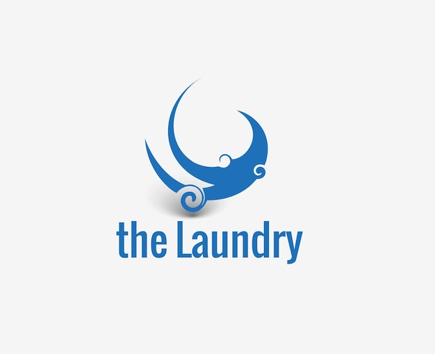 Logotipo de lavandería aislado sobre fondo blanco.