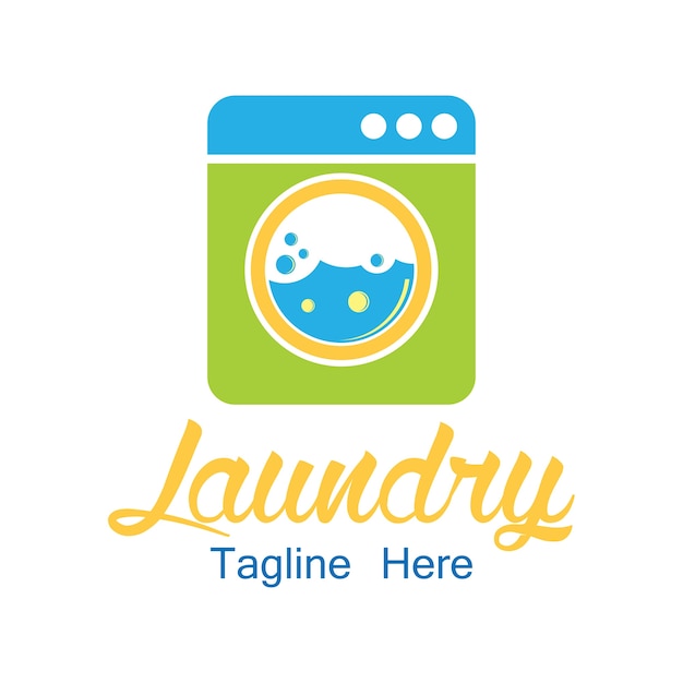 Vector gratuito logotipo de lavandería con espacio de texto para su lema