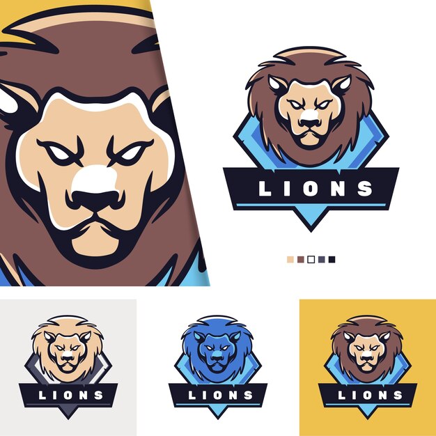 Logotipo de león dibujado a mano