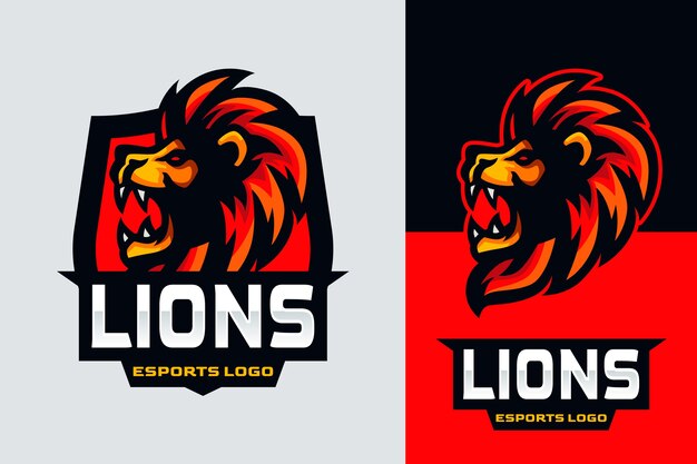 Logotipo de león dibujado a mano