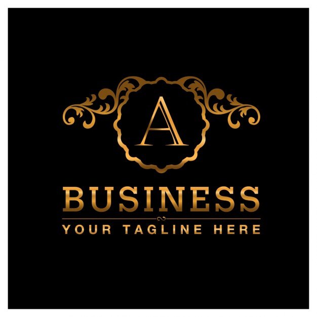 Logotipo de letra a en estilo ornamental