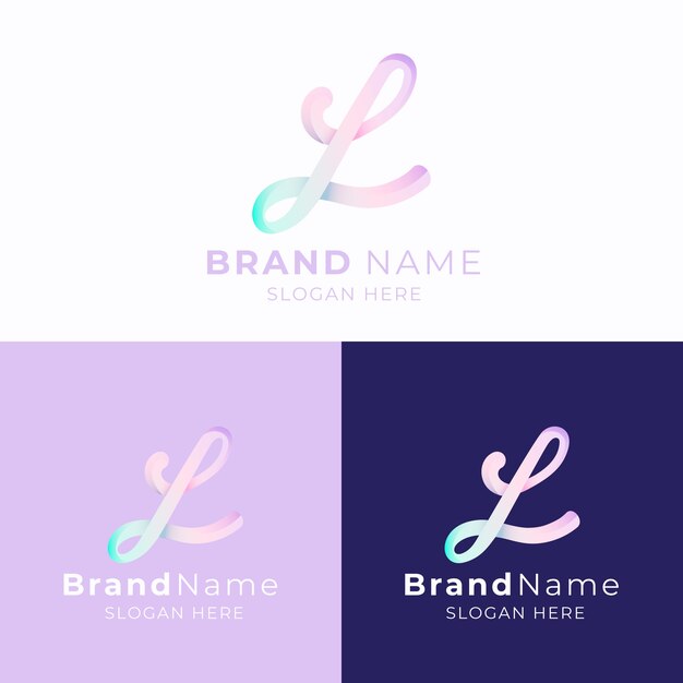 Logotipo de letra l degradado