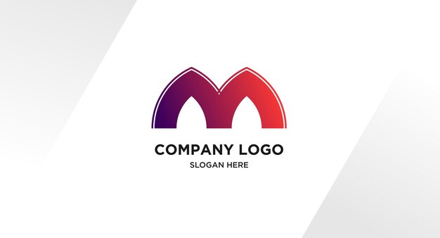 Un logotipo de letra m con un degradado y un color degradado.